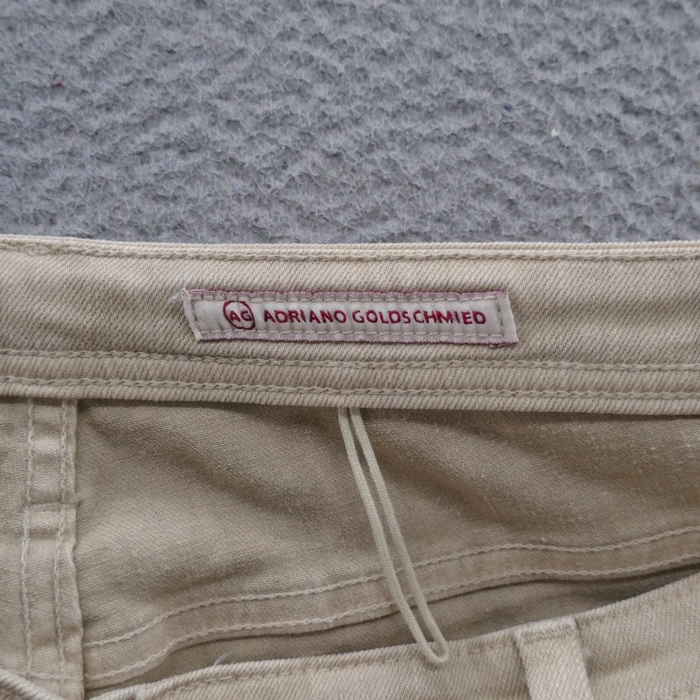 AG Adriano Goldschmied Protege Slim Straight Jeans Mens 38 Tan Khaki Made in USA